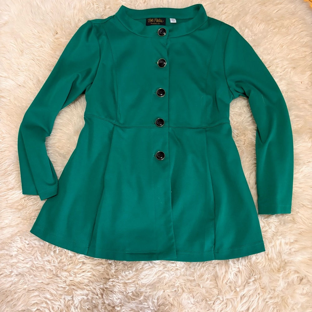 Bob Mackie Green Button-Up Jacket
